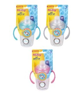Nuby No Spill Tritan 360 Grip n' Sip Trainer Cup 240ml - Assorted*