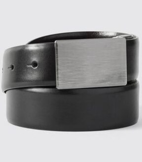 Kensington Plate Buckle Belt - Black