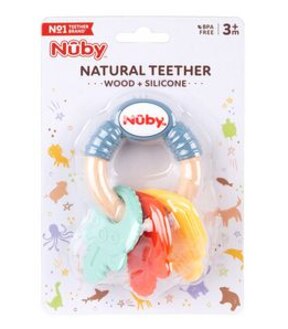 Nuby Natural Teether Keys - Silicone & Wood