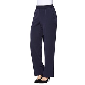 Elastic Waist Wide Leg Pants - Navy 