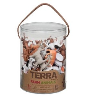 Terra Farm Animals In A Tube - 60 Pieces