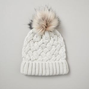 Cable Knit Beanie - Winter White 