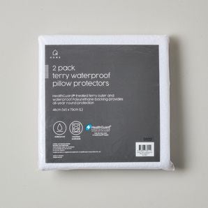 2 Pack Terry Waterproof Pillow Protectors – Target Australia