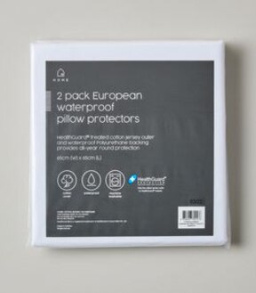2 Pack European Waterproof Pillow Protectors