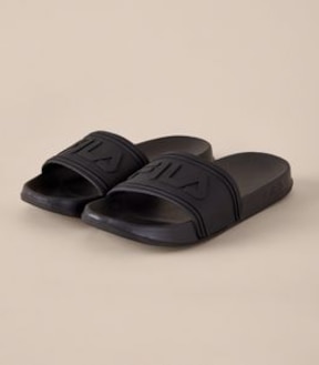 Kids Fila Mestre Slides - Black