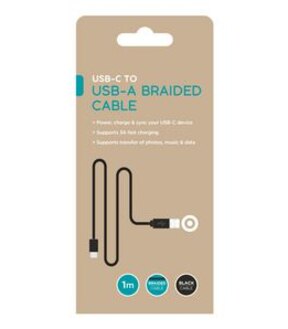USB-C to USB-A 1M Braided Cable