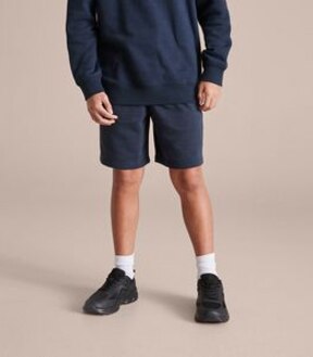 French Terry Knit School Shorts - Navy Blue