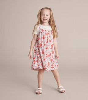 SE249889_04 SS T & LINEN BLND DRSS AOP RED FLORAL