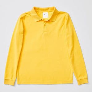 Long Sleeve School Polos - Gold 