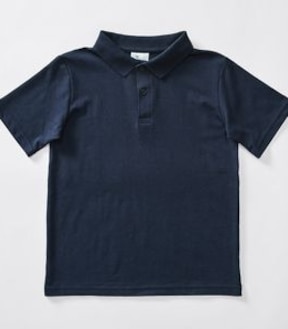 Short Sleeve School Polo Top - Navy Blue