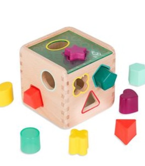 B. toys Wonder Cube Wooden Shape Sorter