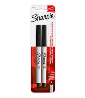 Sharpie Ultra Fine 2 Pack Markers - Black