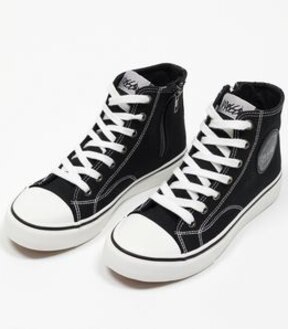 Mossimo Kids Senior Hi-Top Canvas Sneakers - Black/White