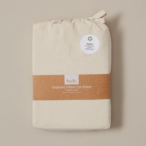 bub. Organic Cotton Arlo Washed Fitted Cot Sheets – Target Australia