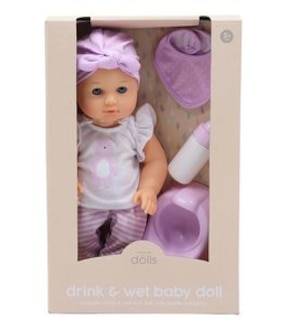 Nurture Me Drink & Wet Baby Doll Playset - Purple