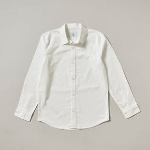 Long Sleeve Plain Shirt - White 