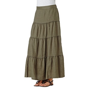 Tiered Linen Maxi Skirt - Tarmac | Target Australia