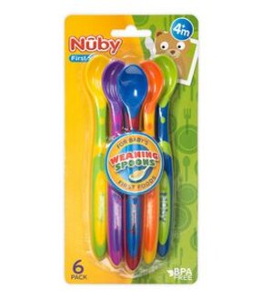 Nuby 6 Pack Easy Grip Feeding Spoons