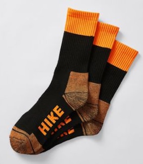3 Pack Work Technology Hike Socks - Orange