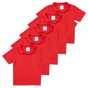 Target Tops Red 5 Pack S/S Polo Tops - True Red | Target Australia