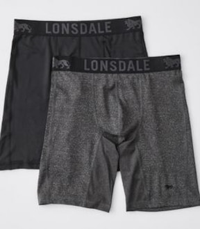 Lonsdale London 2 Pack Long Leg Sports Trunks