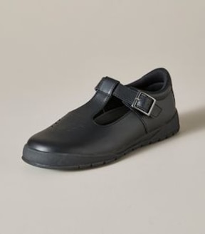 Kids Youth Good Fit T-Bar Leather School Shoes