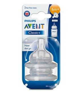 Philips Avent 2 Pack Fast Flow 4 Hole Teats