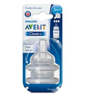 Philips Avent 2 Pack Medium Flow 3 Hole Teats