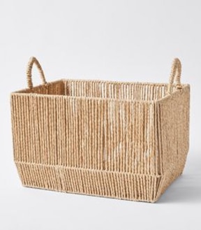 Natural Rectangle Paper Cord Basket
