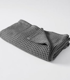 Chunky Waffle Blanket - Charcoal