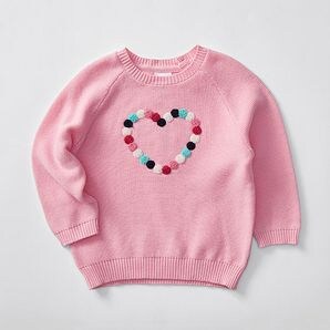 Baby Knit Pom Pom Heart Jumper | Target Australia