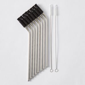 10 Pack Stainless Steel Straws