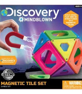 STEM Discovery #Mindblown Magnetic Tile Set - 24 Pieces