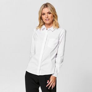 Preview Long Sleeve Fitted Work Shirt - White | Target Australia