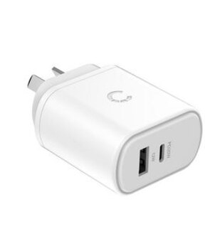 Cygnett PowerPlus 32W USB-C PD Dual Port Wall Charger White