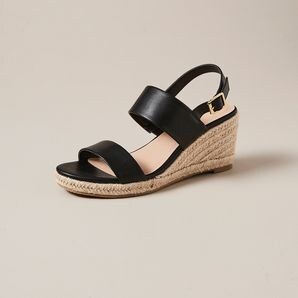black espadrille platform sandals