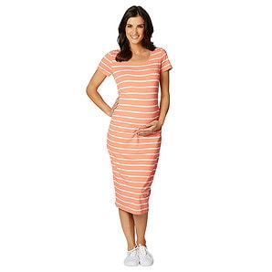 Maternity Bodycon Dress - Salmon / Grey | Target Australia