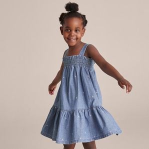 Robe Enfant Genuine Kids (Oshkosh) Taille 2T Bleu Chambray Brodée - Neuf Avec étiquette (NWT)