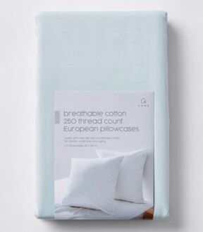 2 Pack 250 Thread Count Cotton European Pillowcases