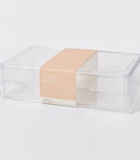 Cosmetic Storage Large Stackable Double Drawers