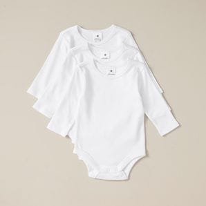 3 Pack Baby Organic Cotton Long Sleeve Bodysuits – Target Australia