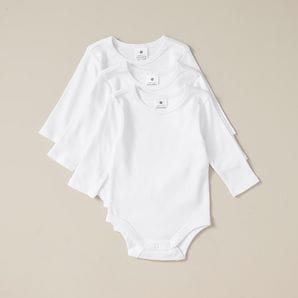 3 Pack Baby Organic Cotton Long Sleeve Bodysuits – Target Australia