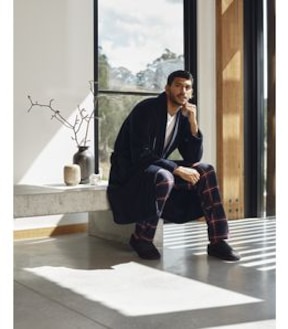 Fleece Jacquard Dressing Gown