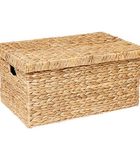 Hyacinth Large Basket with Lid - Natural