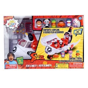ryan's world panda airplane set with 6 figures