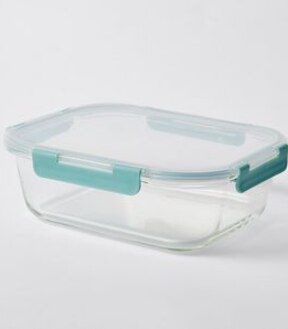 2260ML Glass Rectangle Food Container with Lid