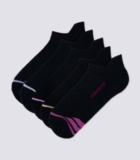 Underworks 5 Pack Heel Tab Sport socks - Black