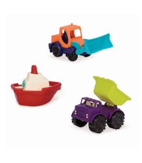 B. toys - Loaders & Floaters - Water and Sand Mini Vehicles 3 Piece Playset