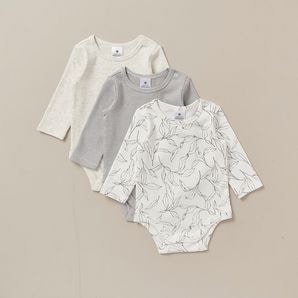 3 Pack Baby Organic Cotton Rib Bodysuits