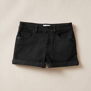 Target black denim shorts store